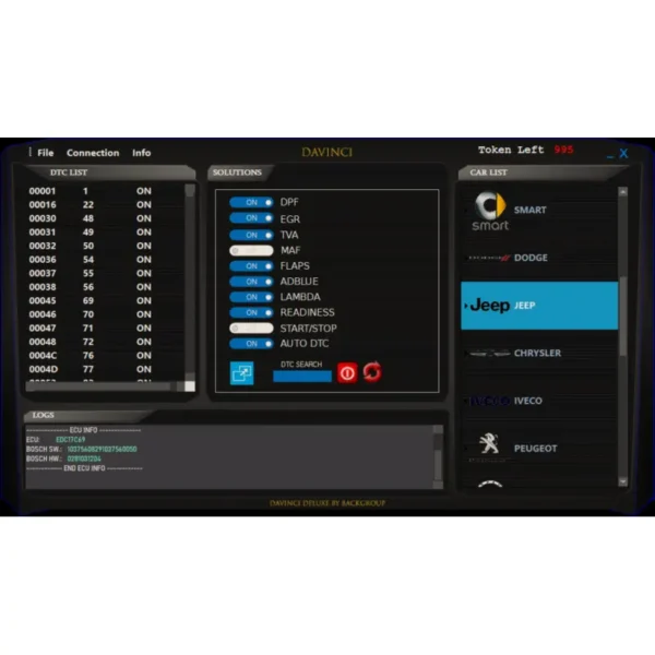 Davinci Deluxe 1.0.37 DPF EGR DTC FLAPS TVA AdBLUE REMOVER OFF wersja 2025